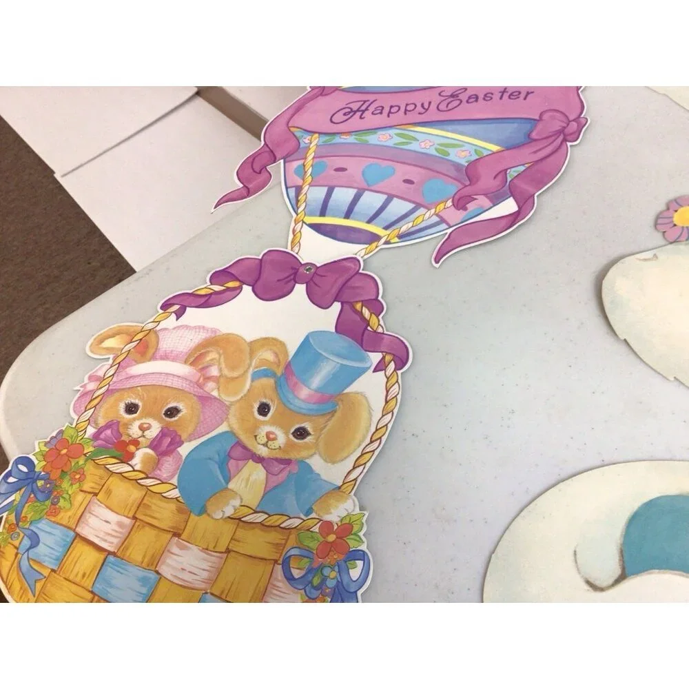 Large Easter Die Cut Cutout Decorations Moveable Arms